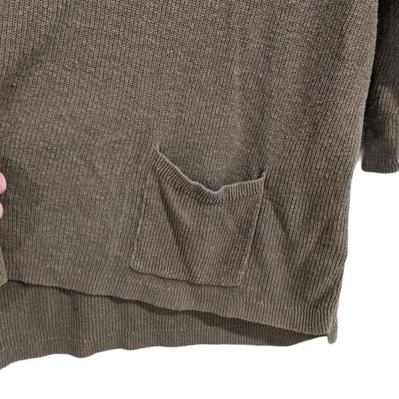 J. Jill Green Linen Top With Pocket - Picture 3 of 5